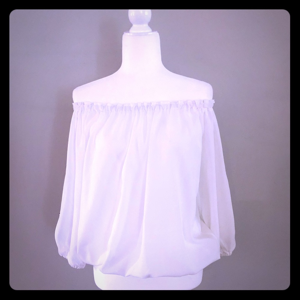 Arden B Off the Shoulder White Blouse